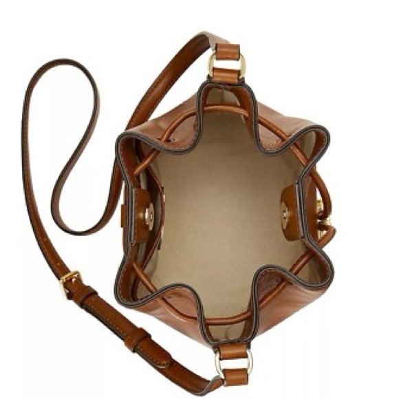 RALPH LAUREN Andie 25 Bucket Drawstring Bag Leather Carryover Red SZ OS MSRP225 - Picture 4 of 6